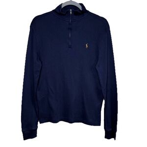Polo Ralph Lauren half-zip pullover sweater, color: navy blue, Sz: L/G